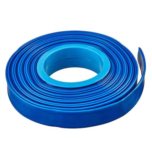 1.5"x100Ft Heavy Duty Blue Lay Flat Discharge and Backwash Hose